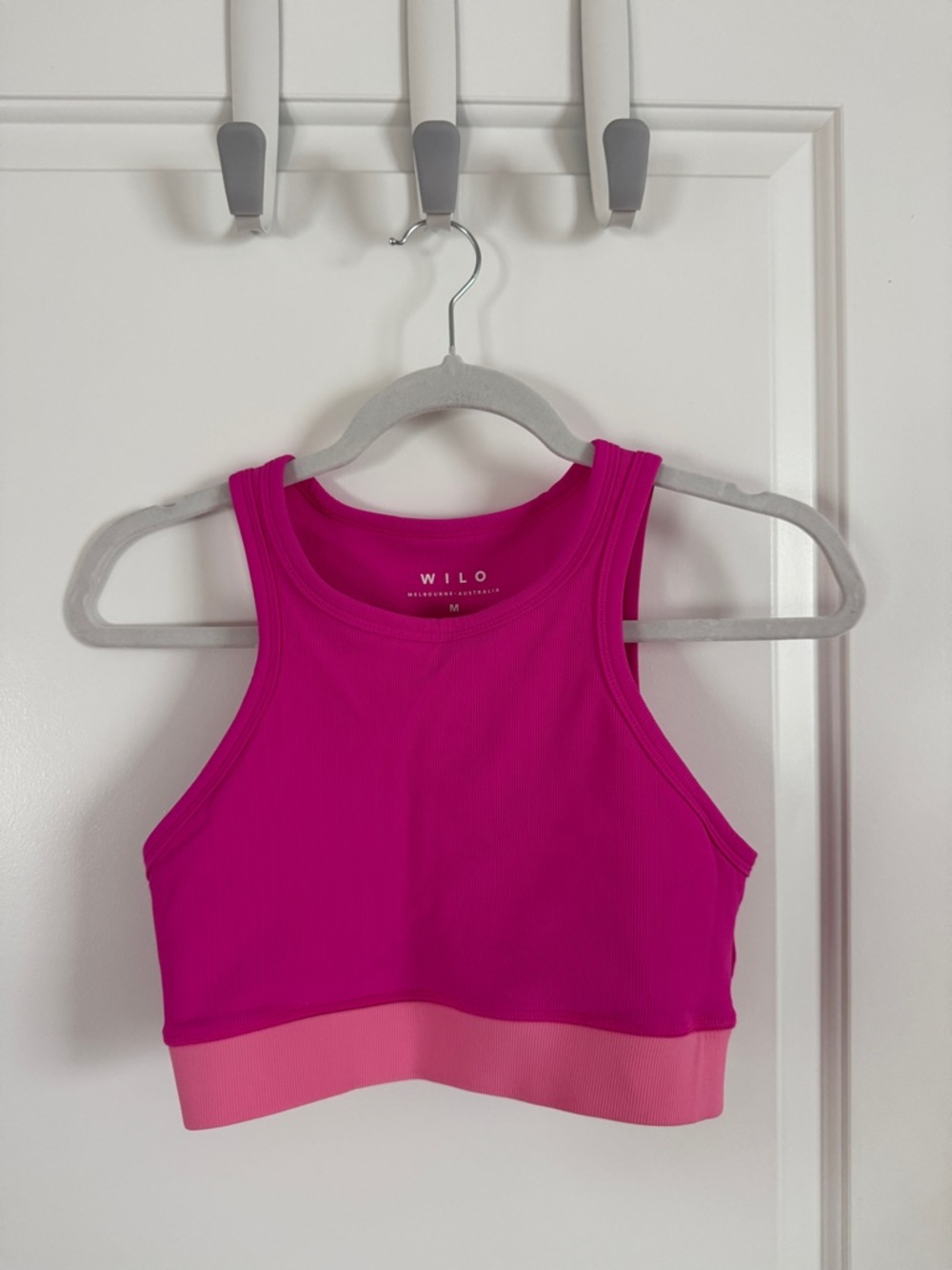 WILO Two-Tone Pink High-Neck Sports Bra